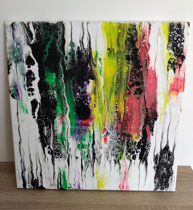 Obraz na płótnie ręcznie malowany 40x40 cm Abstrakcja