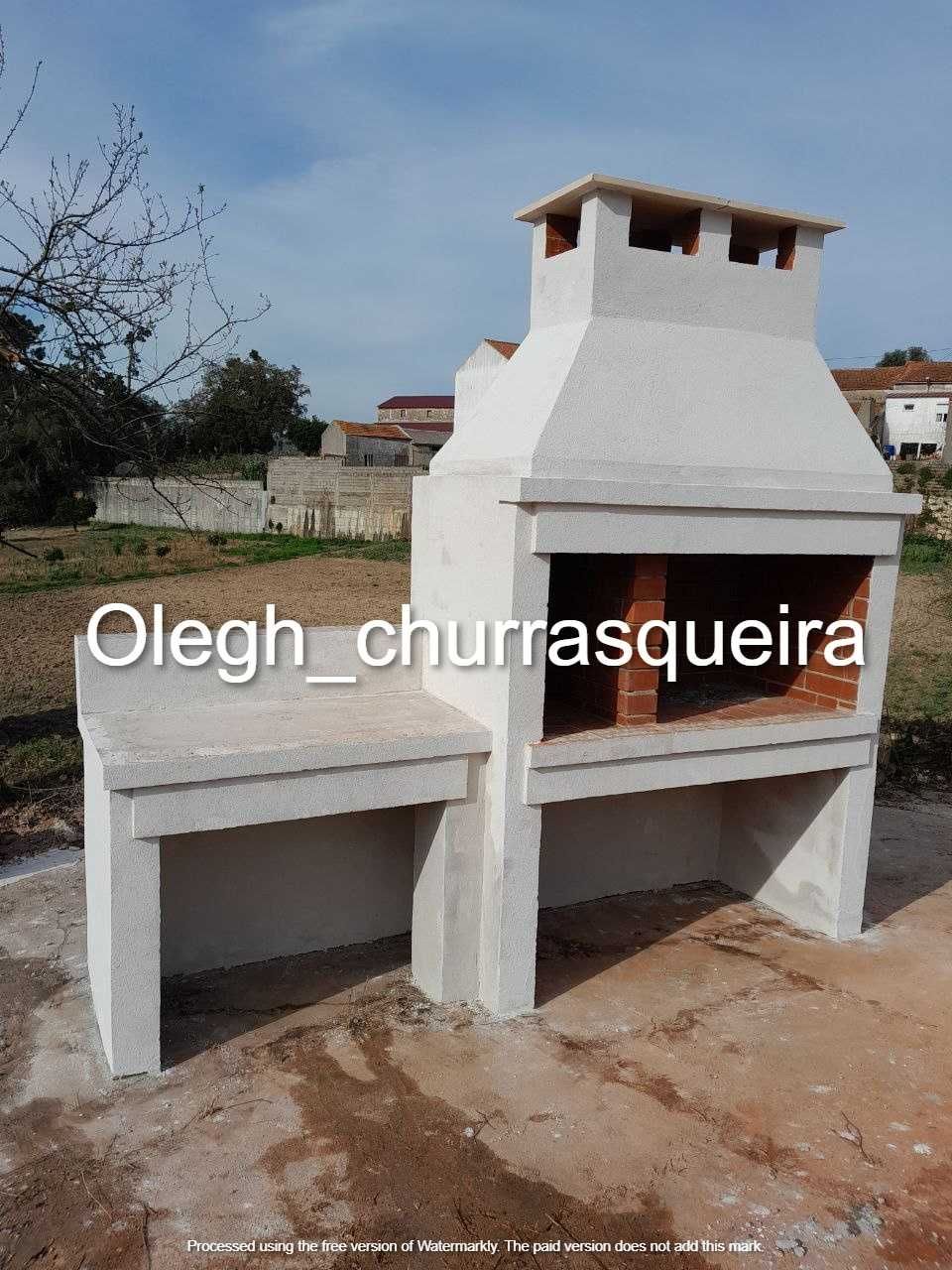 Churrasqueira, forno de pizza, fogão a lenha - construção manual