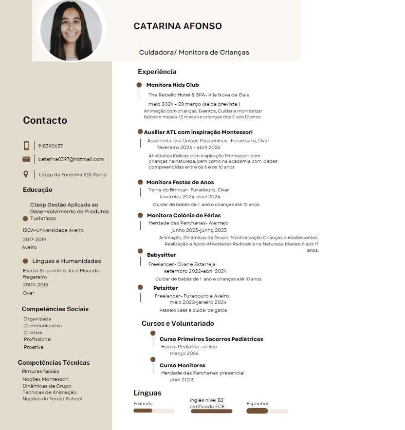 Babysitter Ninho da Cat 3 anos de experiência Porto e arredores