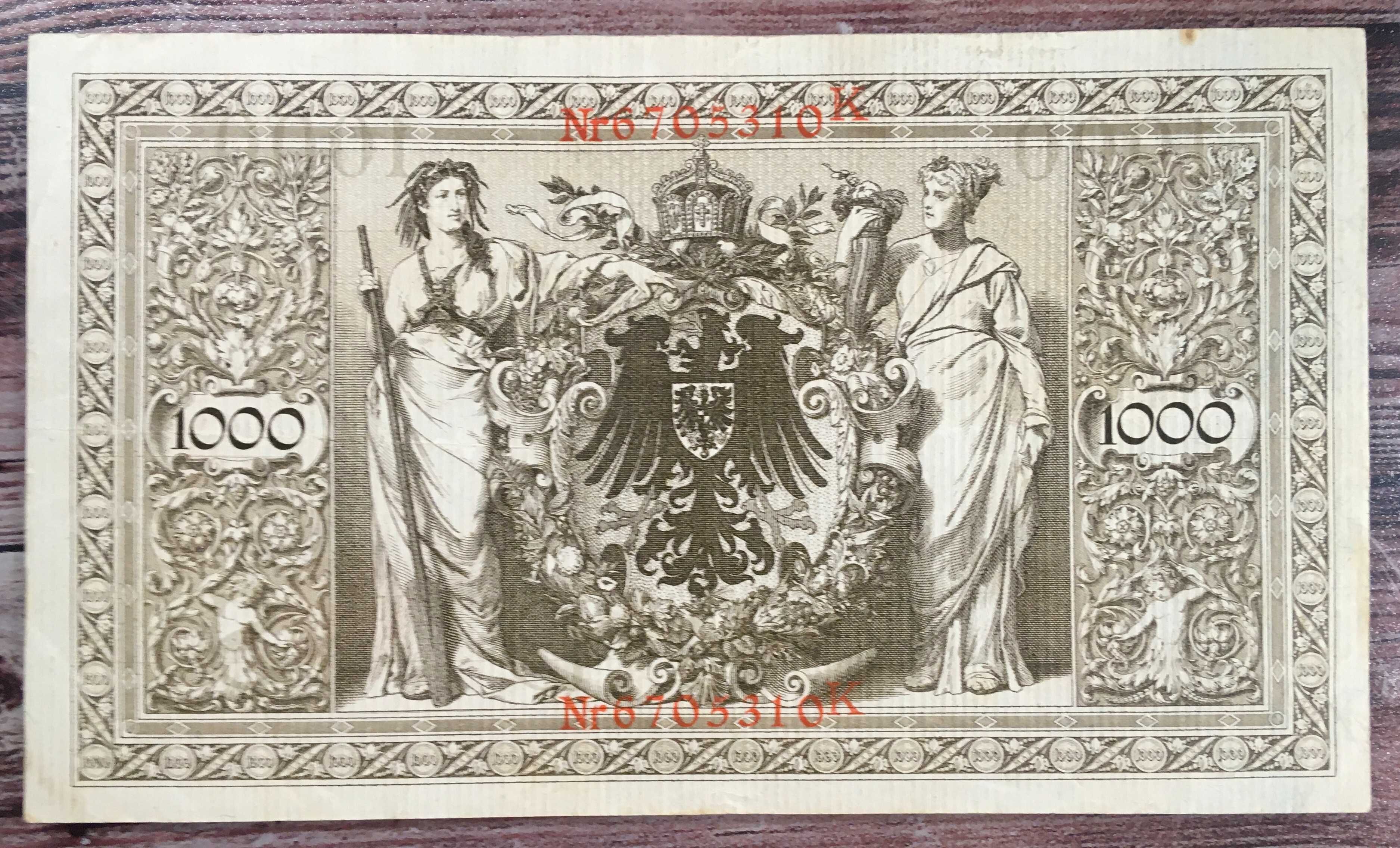 1000 marek (Reichsmark) 1910 - Cesarstwo Niemieckie - stan XF+ - #9