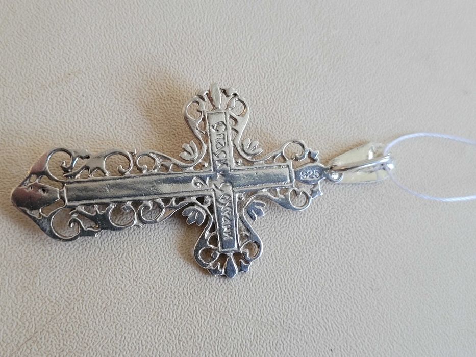 Хрестик срібний, великий,  925 проба