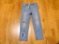 rozm 104 Little Kids spodnie jeans z haftami gwiazdka kotek
