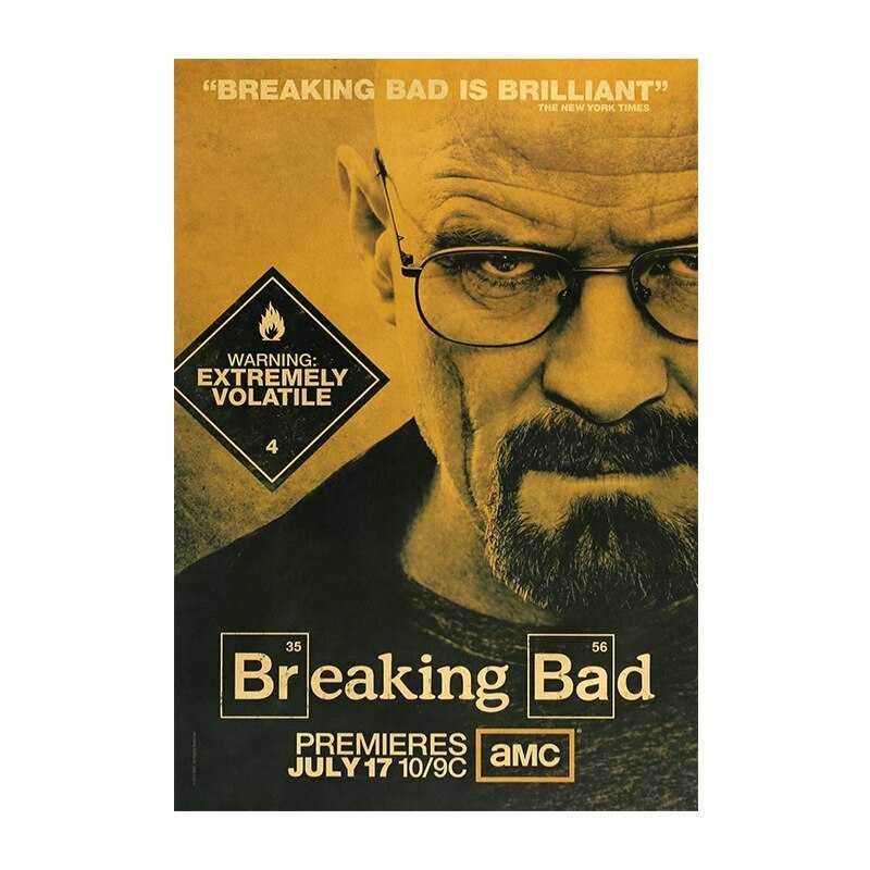 Плакат постер на крафтовой бумаге Breaking Bad Во все тяжкие 50.5x35cm