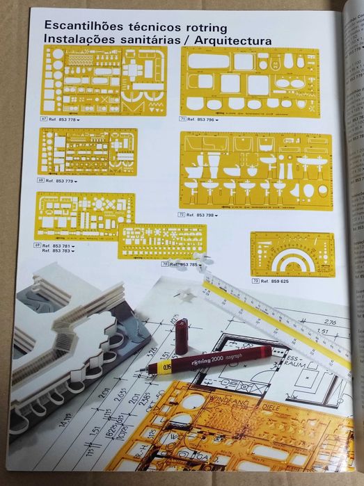 Catálogo antigo Rotring Euro Brochura 1984 / 1985 desenho técnico