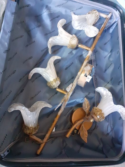 Żyrandol i kinkiet Alfa Vintage zestaw