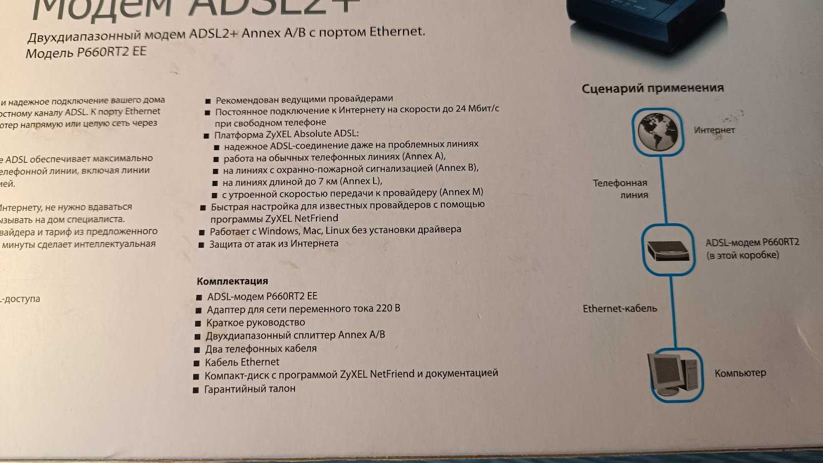 Продам двухдиапазонный модем Zyxel P-660R EE ADSL2+