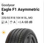 Nowe opony Goodyear Eagle F1 Assymetric 6 235/55/R18