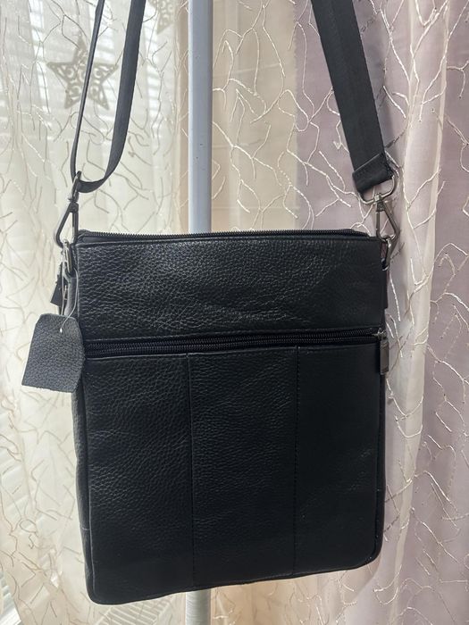 Кожаная мужская барсетка