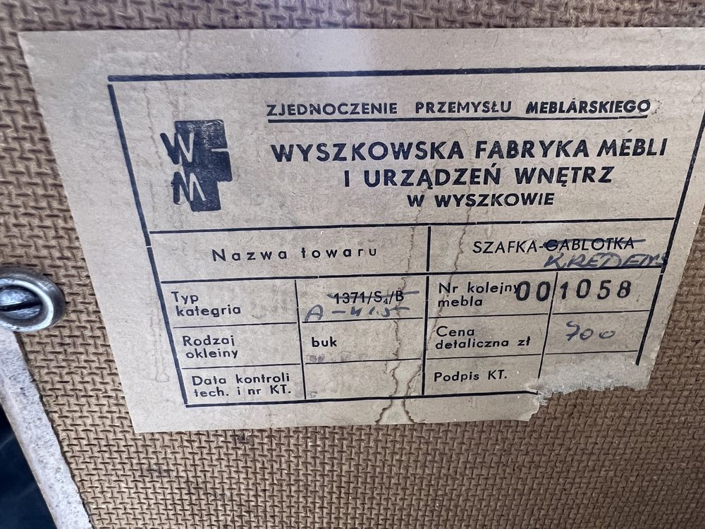 Komoda PRL patyczak Wyszkowskie FM lata 70 orzech mat vintage