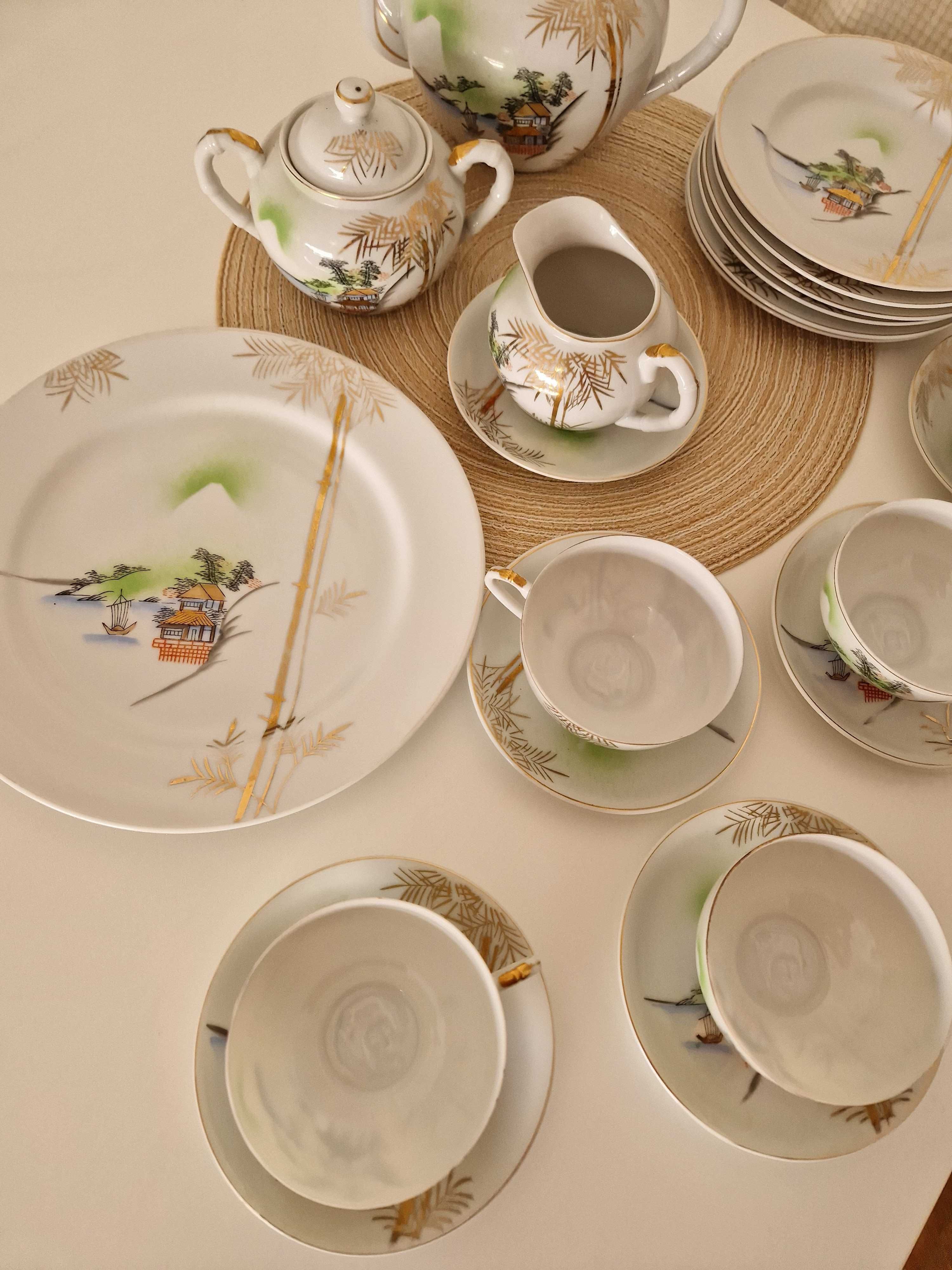 Conjunto de loiça porcelana japonesa kutani verdadeira