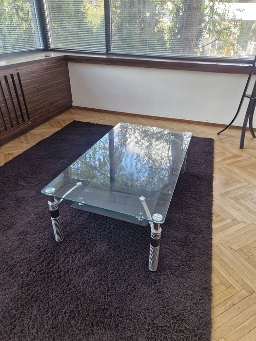 Stolik szklany podwójny blat