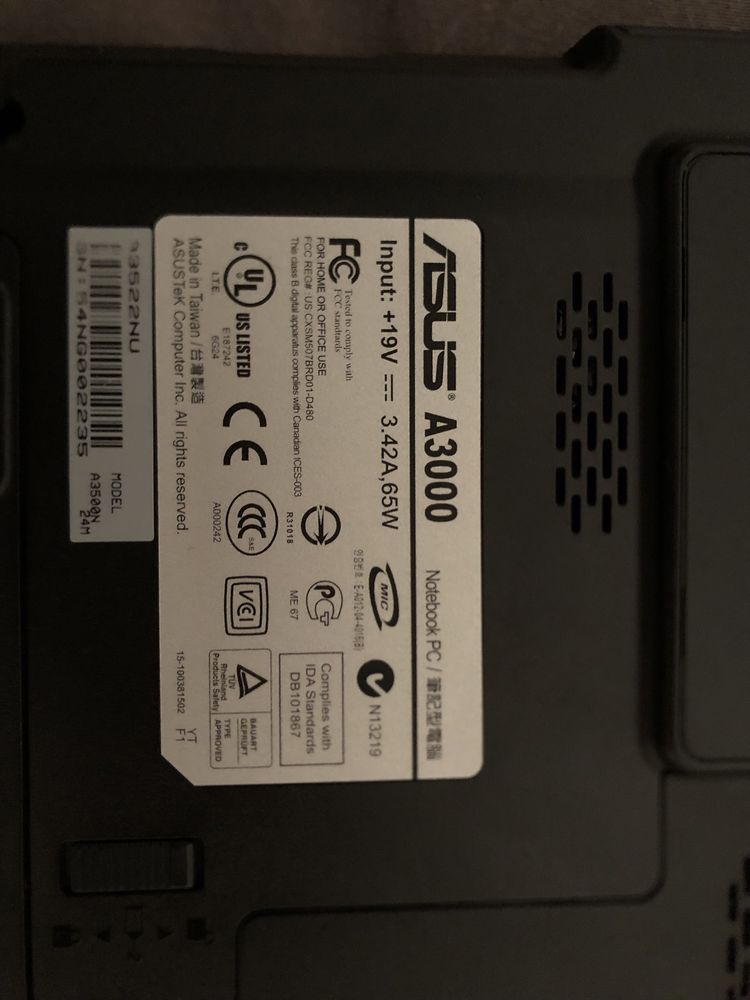 Laptop Asus A3000 A3N