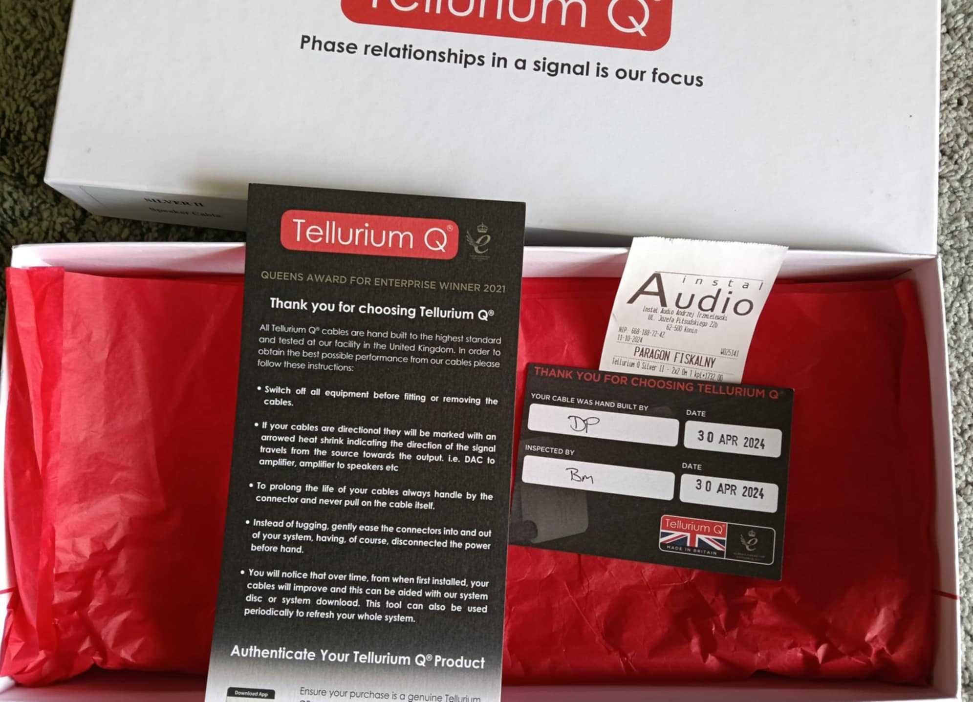 Tellurium Q Silver II Speaker 2x2 metry