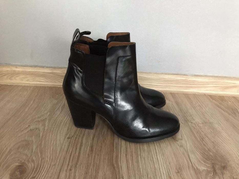 H&M Premium Genuine Leather botki damskie skóra 40