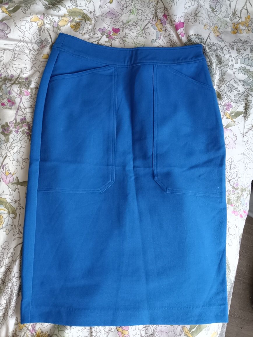 Reserved 34 XS chabrowa spódnica niebieska midi