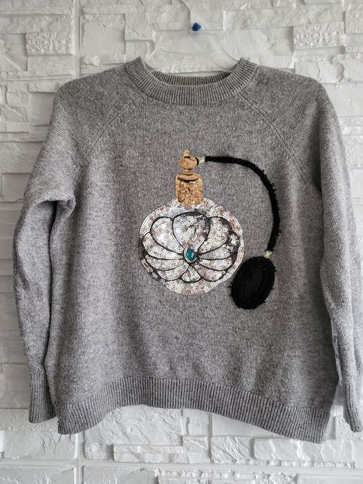 Sweterek szary z perfumem H&M rozm S