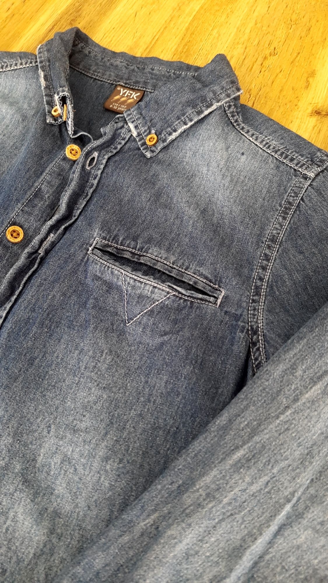 Koszula jeansowa chłopięca rozmiar 134-140