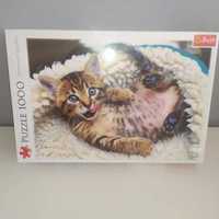 Puzzle Trefl 1000 Nowe z folia kot kotek