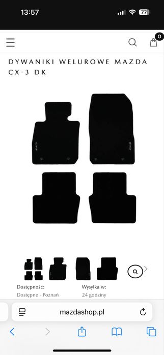 Dywaniki welurowe Mazda CX-3