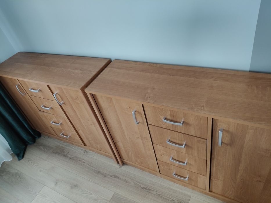 Komoda z półkami i szufladami 2 szt