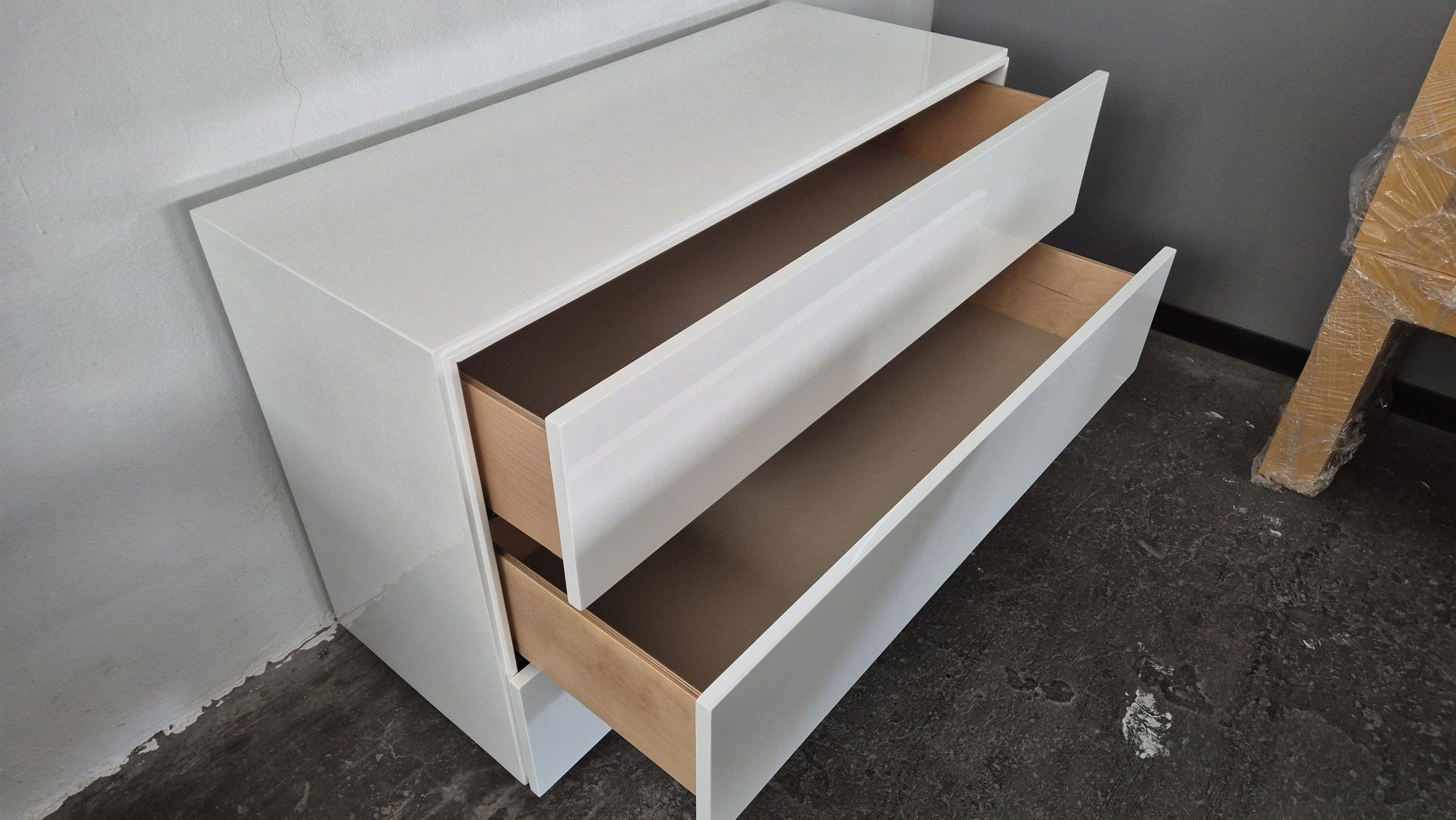 Cómoda 3 Gavetas Lacada Branco Alto Brilho