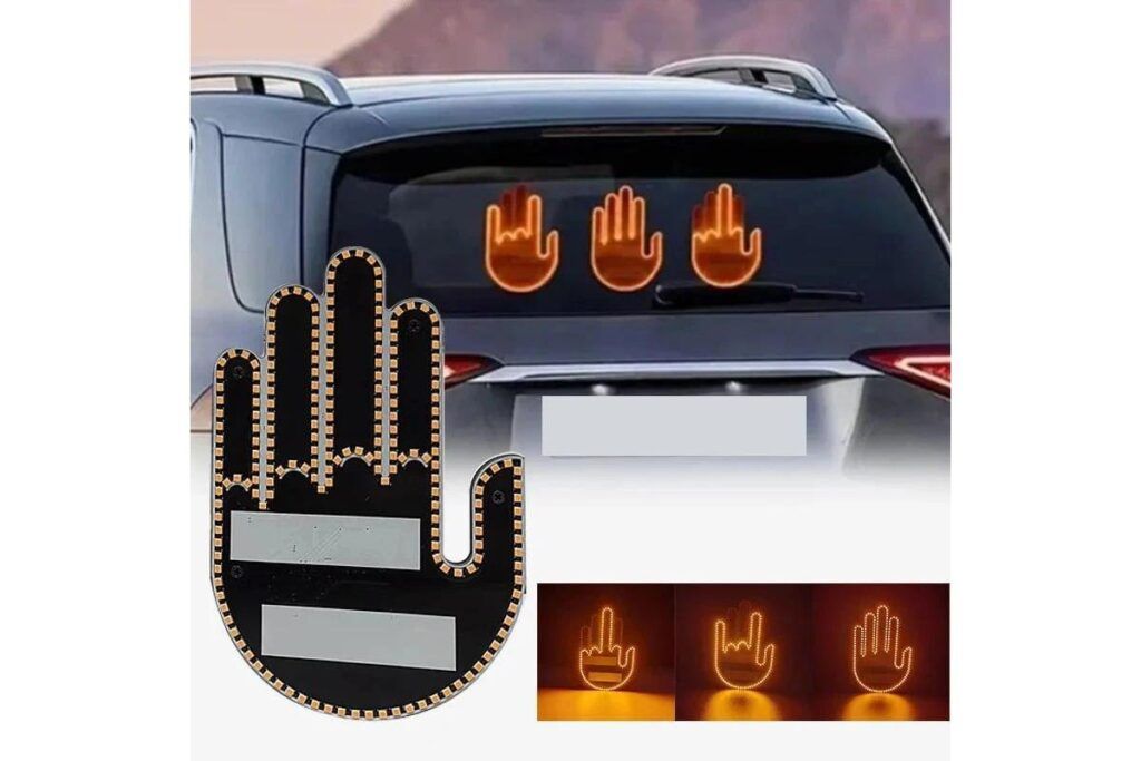 Автомобильная LED табличка ладонь на заднее стекло с пультом Hand Ligh