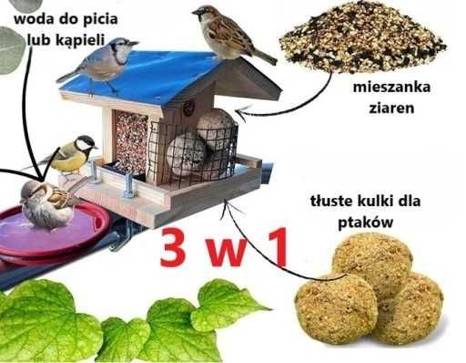 STAFECO Karmnik dla ptaków z OTWIERANYM DACHEM, uchwyt i poidełko