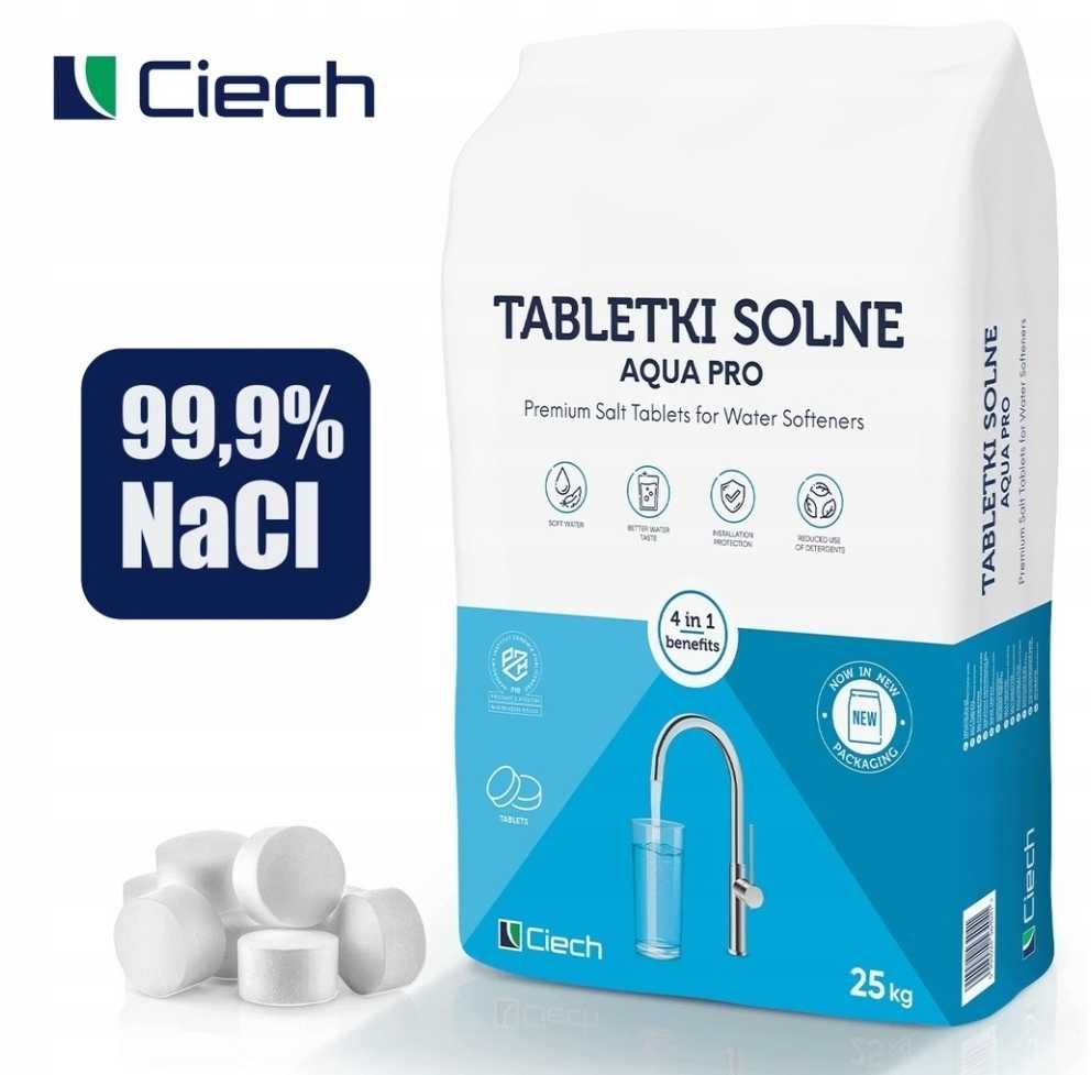 Tabletki solne Ciech 25kg, sól do zmiękczania wody, MOŻLIWY DOWÓZ