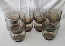 Copos "vintage" em vidro fumado LUMINARC/ARCOPAL (novos)