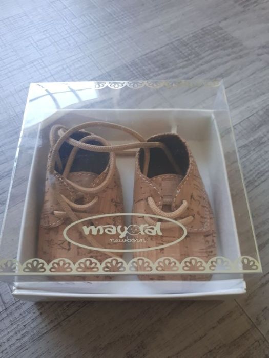 Sapato Cortiça para Recem-Nascido 0-6M n17 (novo na caixa)