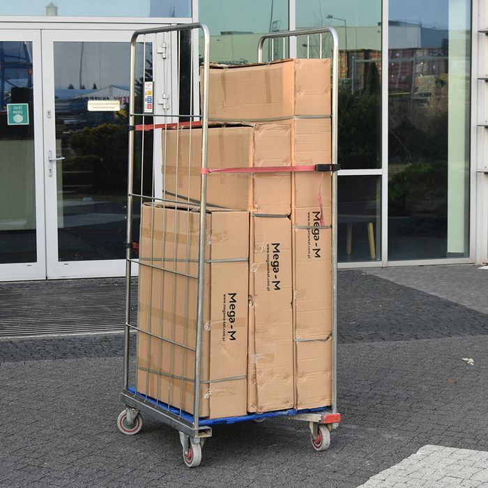 Rollkontener (rollcage, rollbox) wózek siatkowy transportowy niebieski