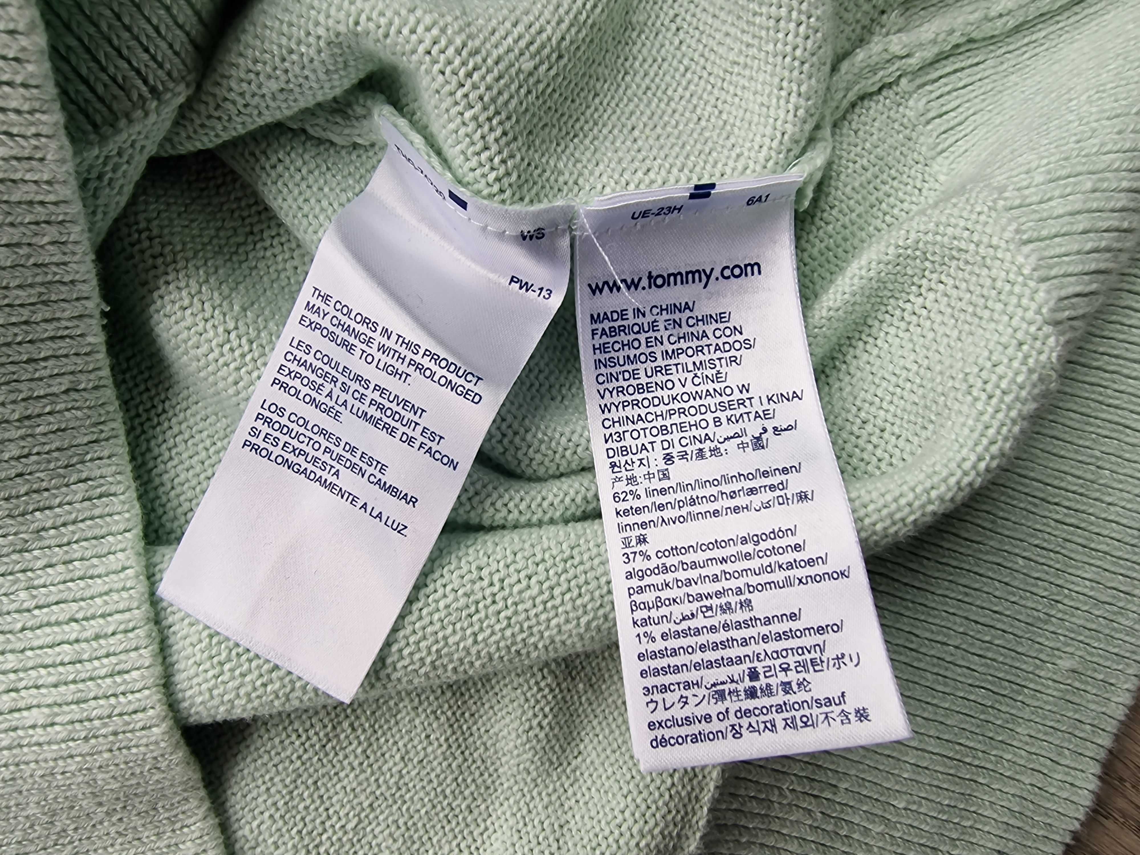 Tommy Hilfiger miętowy męski sweter r XL