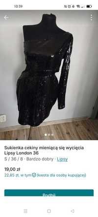 Sukienka z wycięciem cekiny lipsy London S