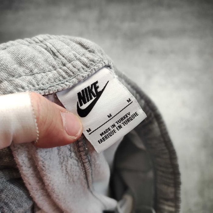 MĘSKIE Spodnie Dresy Sportowe Bawełna Haft Logo Nike Casual Szare Gym