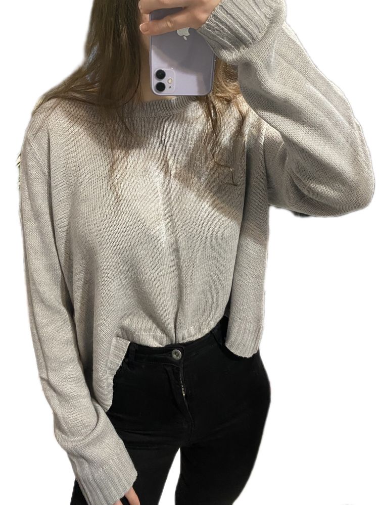 Sweter oversize szary