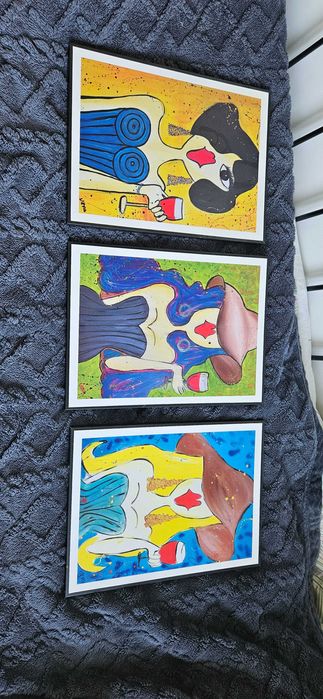 Zestaw trzech obrazów