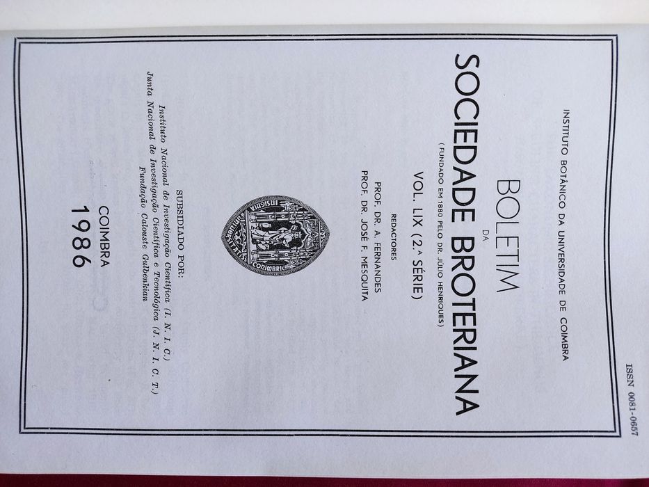 Boletim da Sociedade Broteriana, 1986