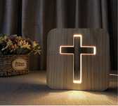 Lampka nocna liturgiczna krzyż z drewna kościelna