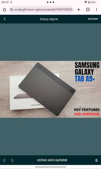 ELEGANCKI tablet Samsung A9+. Gwarancja producenta.