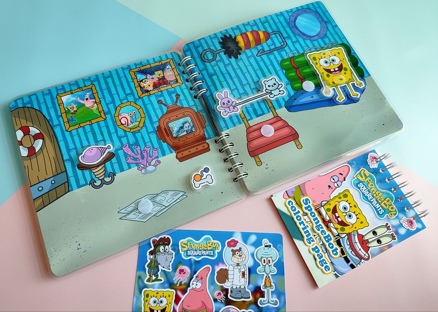 SpongeBob i przyjaciele książeczka z elementami na rzepy