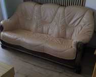 Sofa kanapa skórzana skóra naturalna plus drewno lite