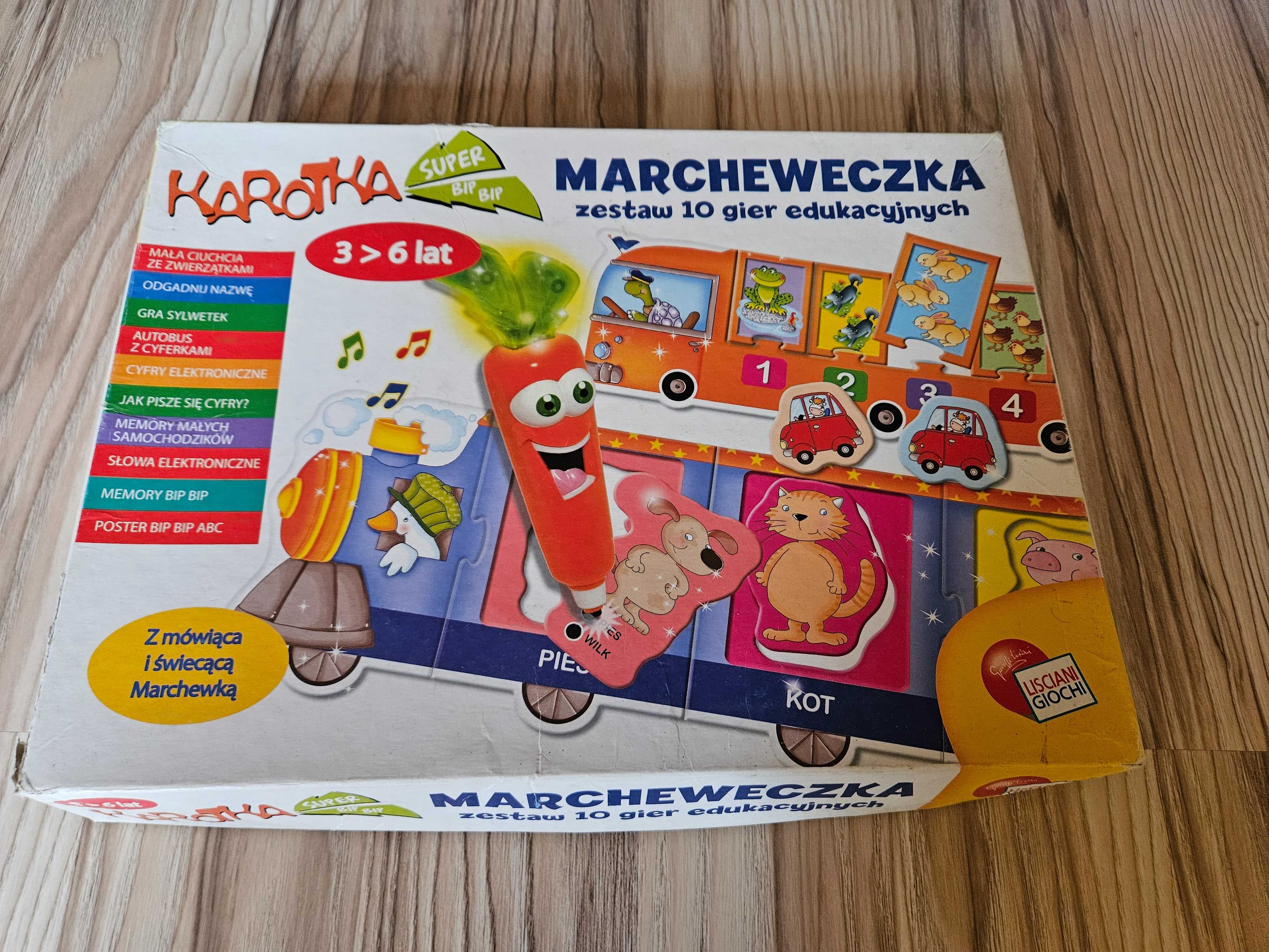 Gra Marcheweczka Zestaw 10 Gier Edukacyjnych Karotka Cuchcia Alfabet