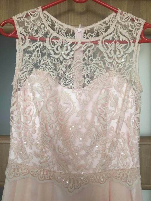 Sukienka pudrowy róż wesele poprawiny sylwester