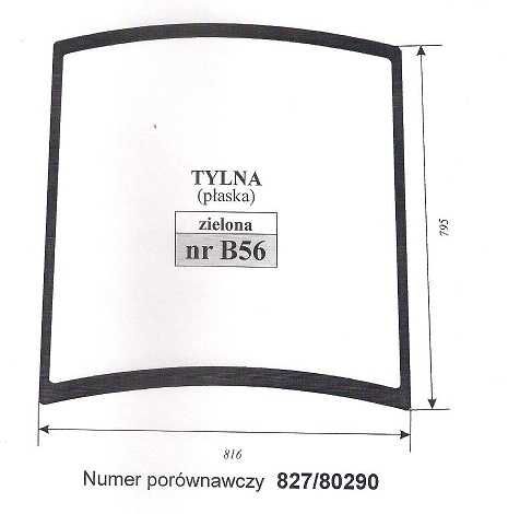 JCB 8014, 8016CTS, 8018, 8020CTS - szyba B 56  B 57