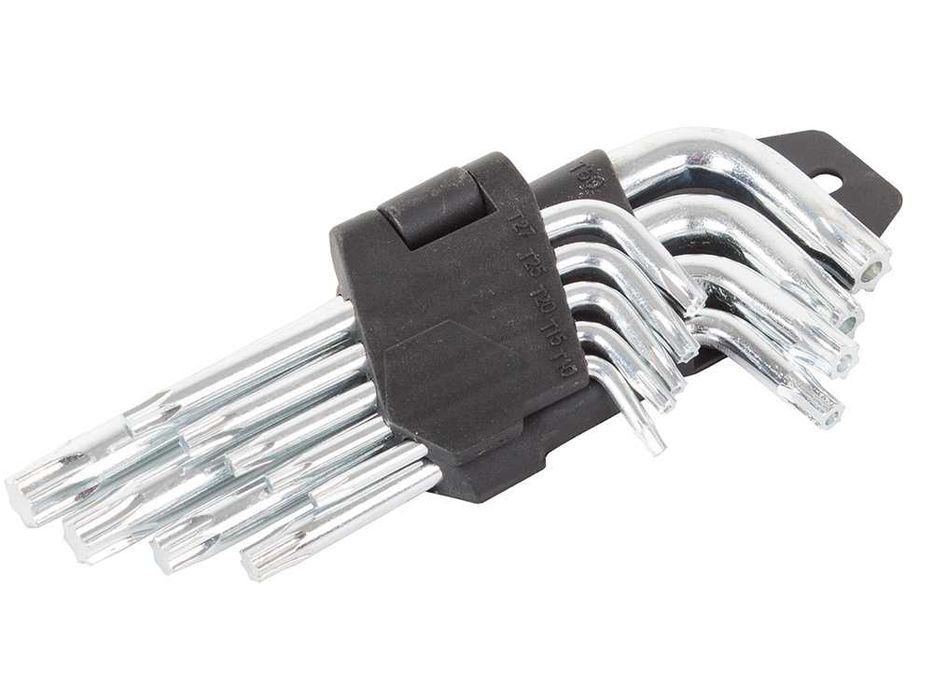 KLUCZE TORX Zestaw UNIWERSALNE rozmiar T10 do T50 TORXY 9 szt. Krótkie