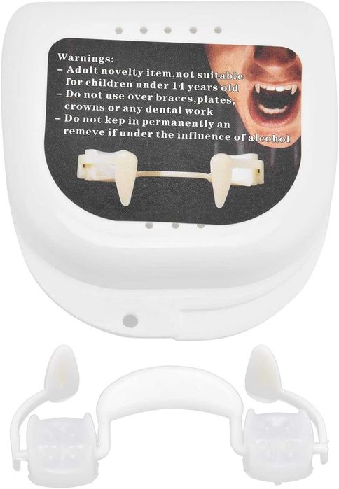 Zęby wampira, miękkie silikonowe chowane zęby wampira - 4 sztuki