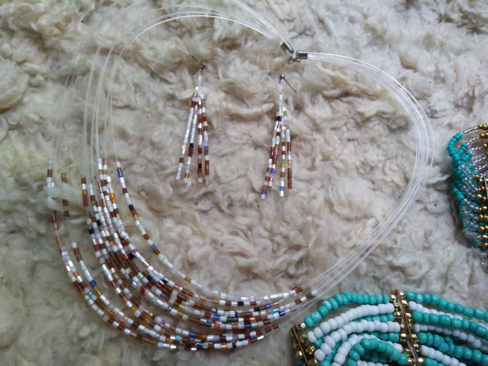 NOWY zestaw biżuterii damskiej naszyjnik kolczyki bransolety