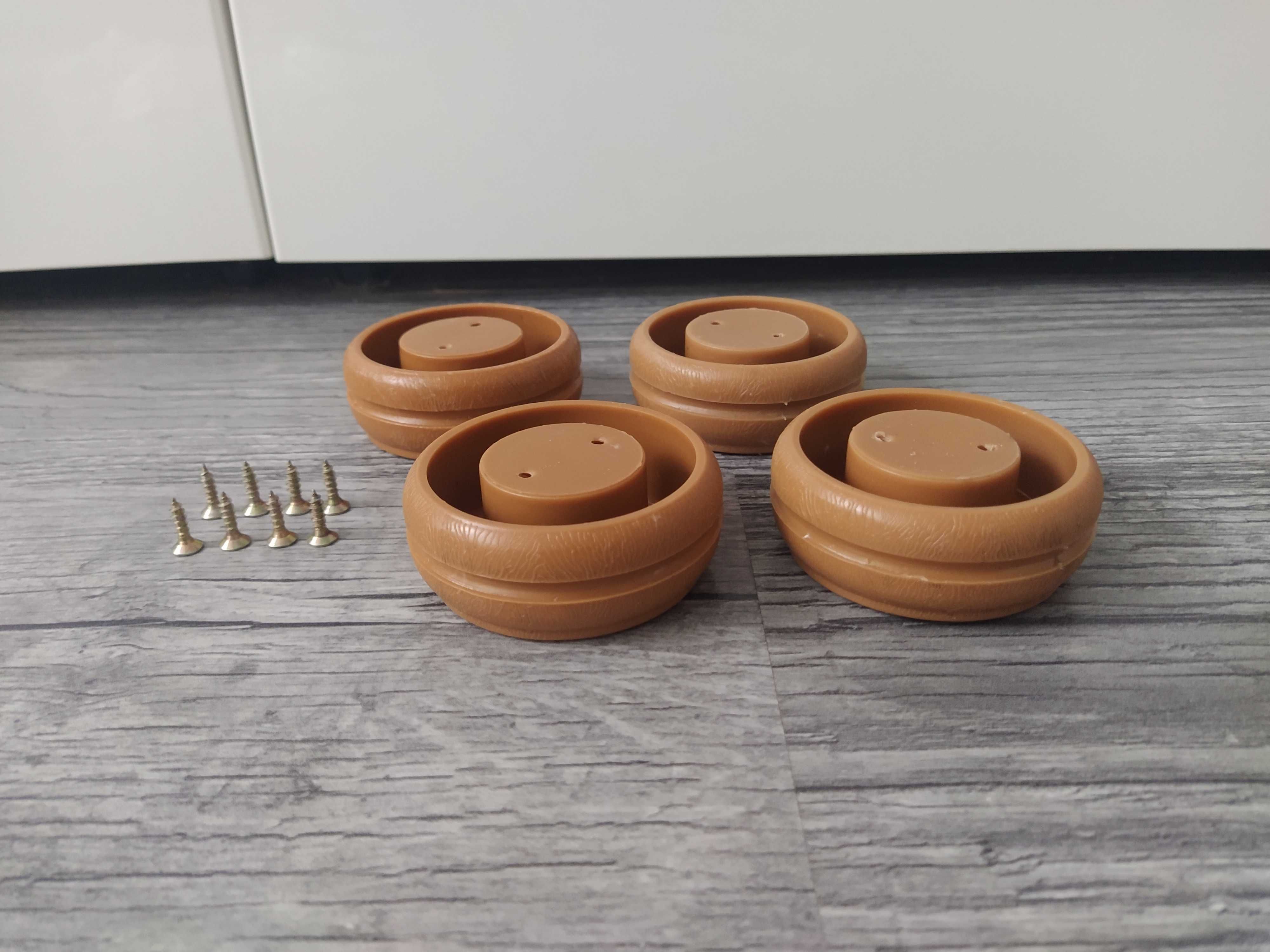 Noga stopka meblowa okrągła plastikowa brązowa x 4szt. 7,5cm 3cm