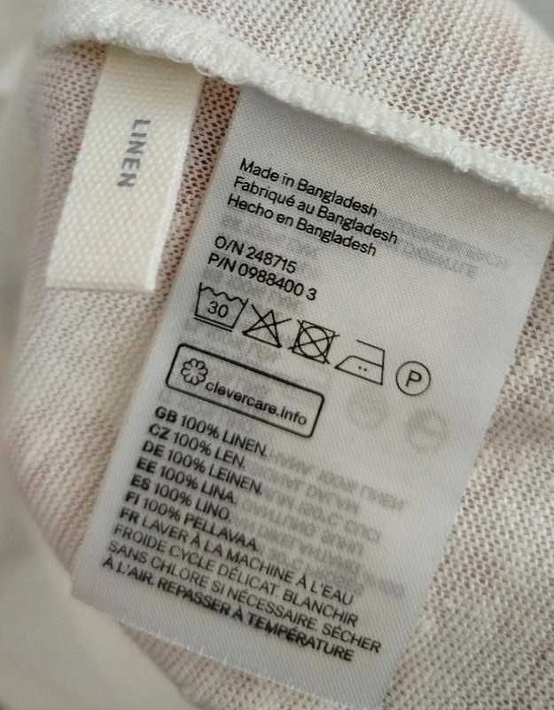 M 38 L 40 oversize kremowy lniany t-shirt basic lato szafa kapsułowa