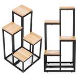 Kwietnik regał na kwiaty ozdoby 4 półki metal MDF ModernHome